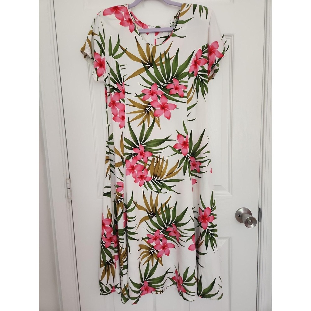 90s Vintage Vacation Resortwear Hawaii Tropical Floral Dress Women's Size Small